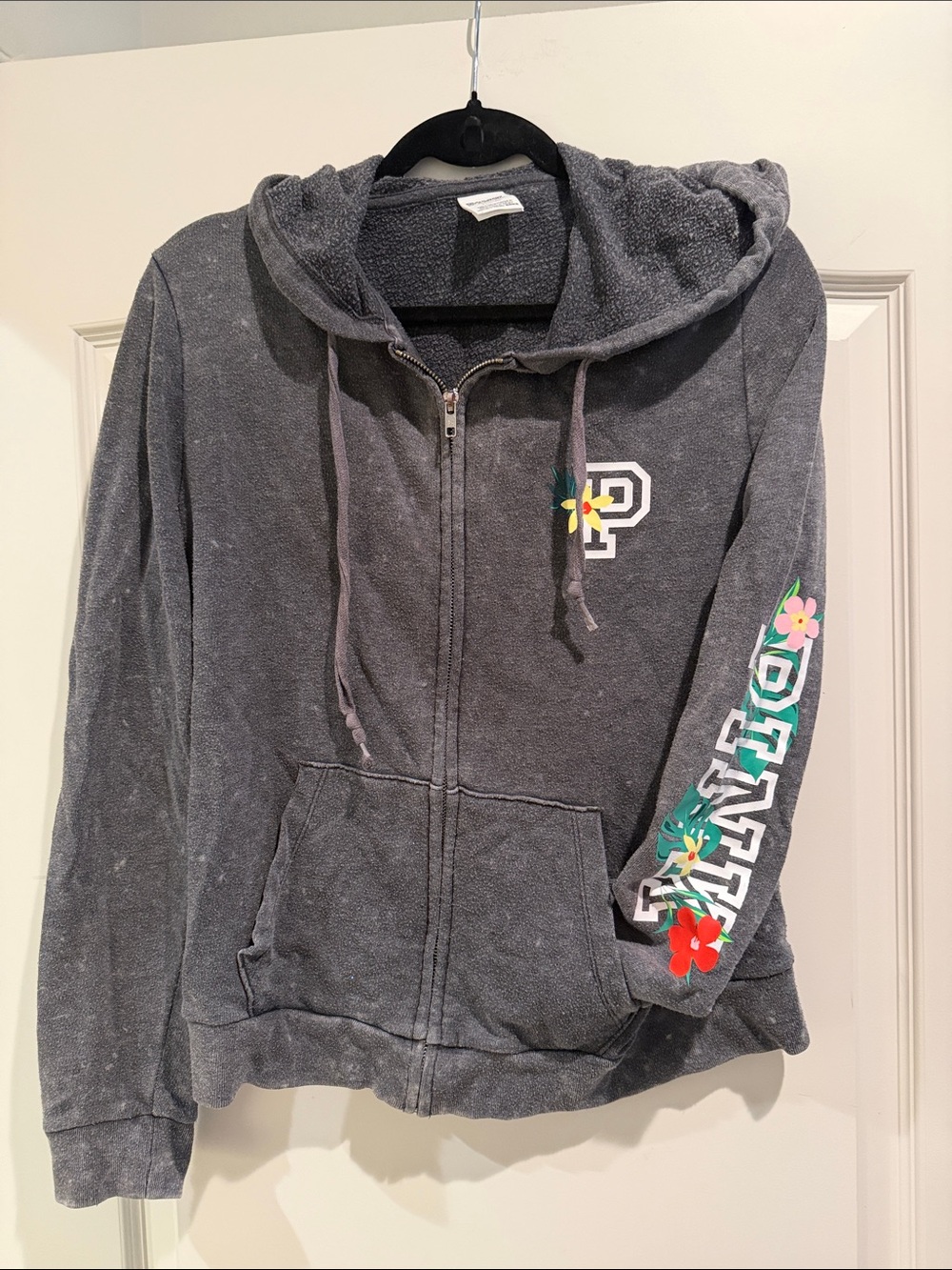 Pink Victoria’s Secret grey zip up jacket size medium